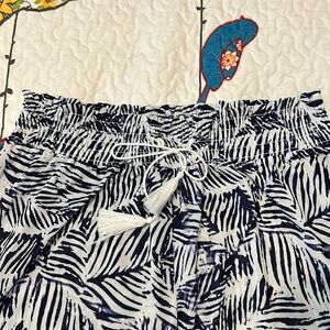 Womens Swim Pants Cover Up XL Navy White Floral Jetsetter Wide Leg Pool Beach